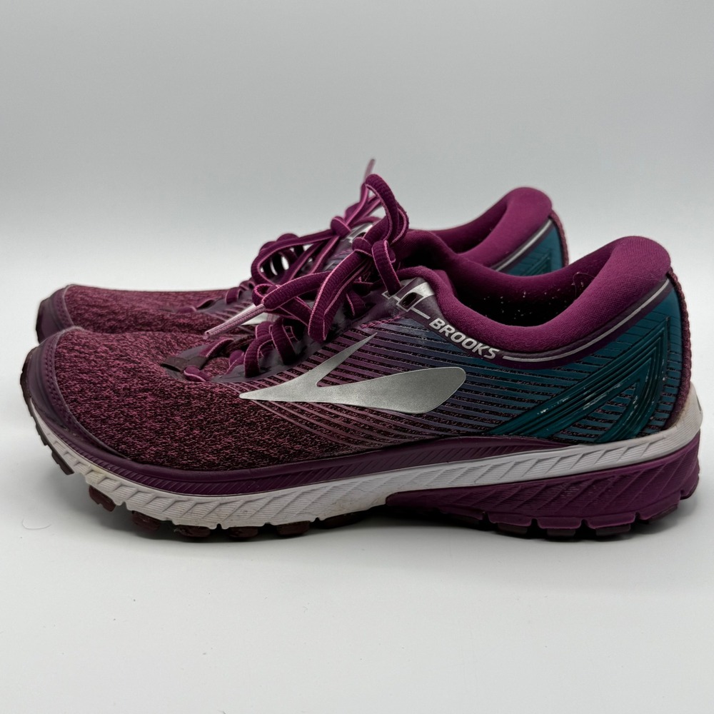 Brooks Ghost 10 Running Shoes Women Size 7 Purple Teal Good 1202461B S2